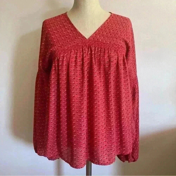 GAP Women's Small Red Flowy Shirt - Picture 1 of 7